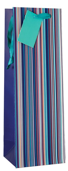 Gift Bag (Bottle): Blue Stripes