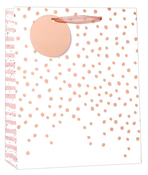 Gift Bag (Medium): Rose Gold Dots