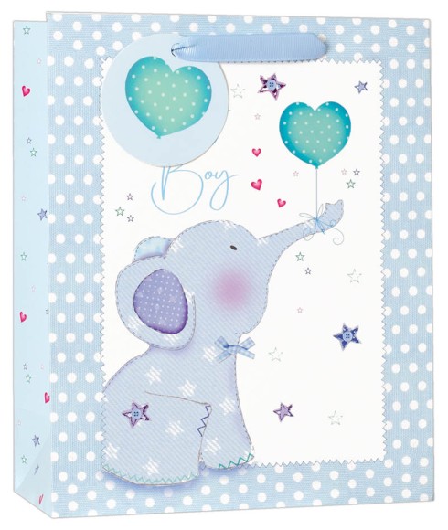 Gift Bag (Medium): Blue Baby Elephant