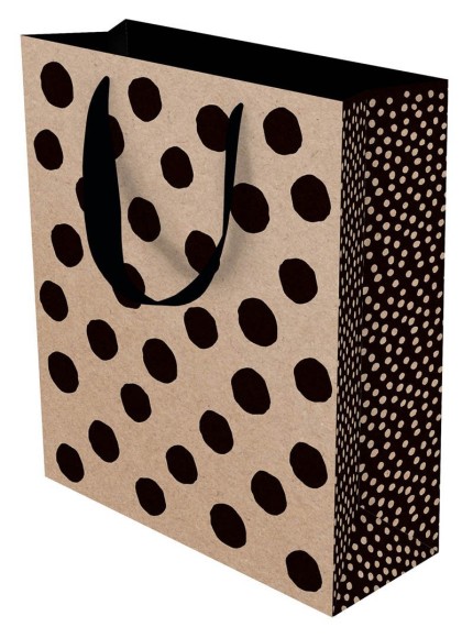 Gift Bag (Small): Kraft Black Dots