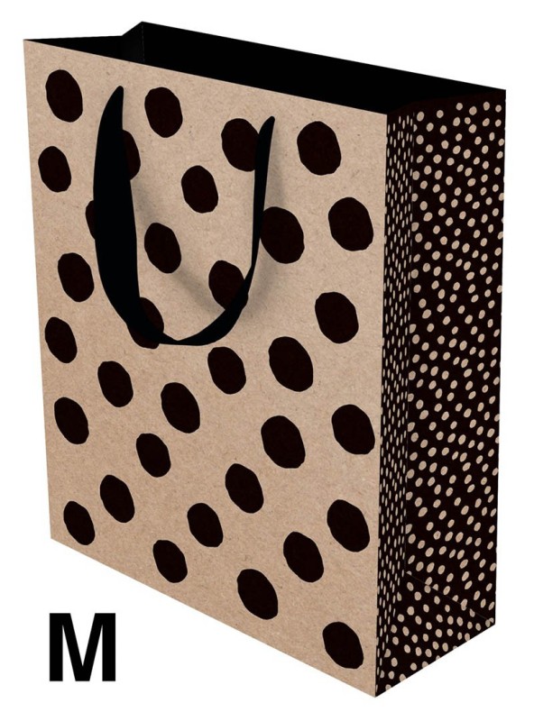 Gift Bag (Medium): Kraft Black Dots