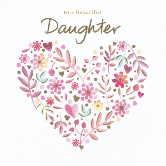 Daughter Birthday Floral Heart