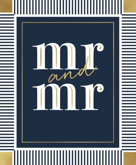 Wedding Mr & Mr Type Stripes