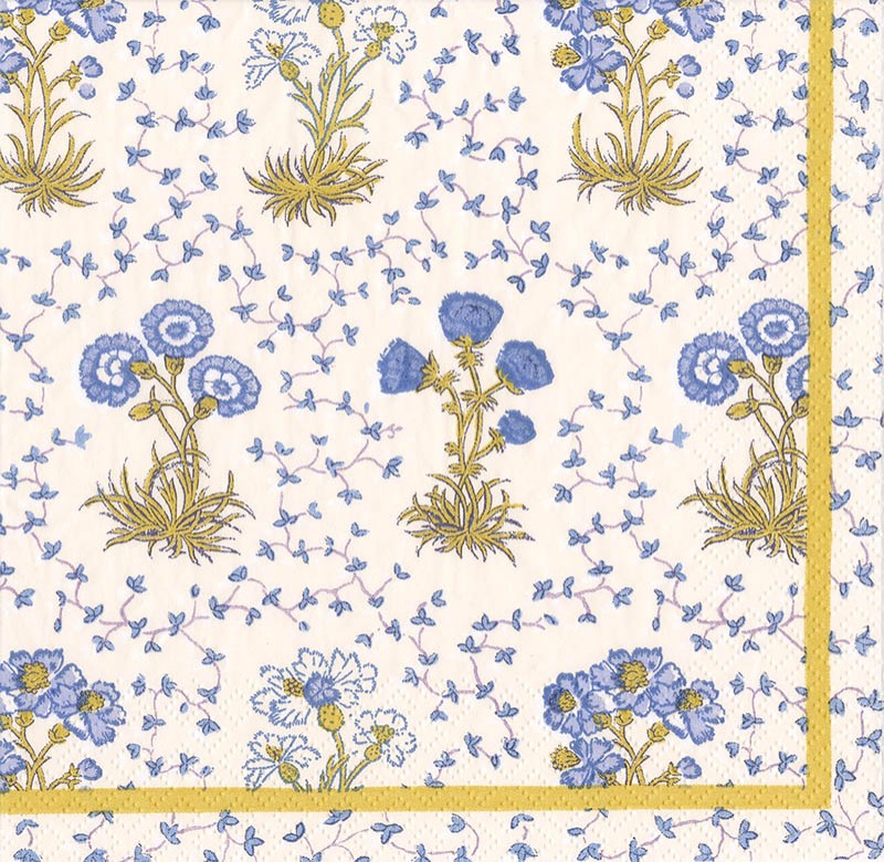 Napkin (Lunch): Semis De Fleurs Blue