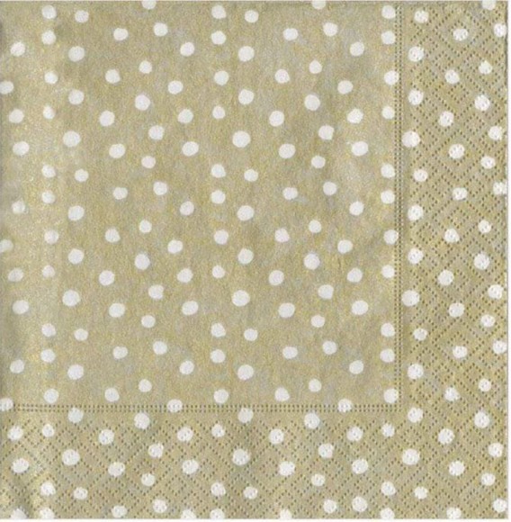 Napkin (Cocktail): Dots Gold/Silver