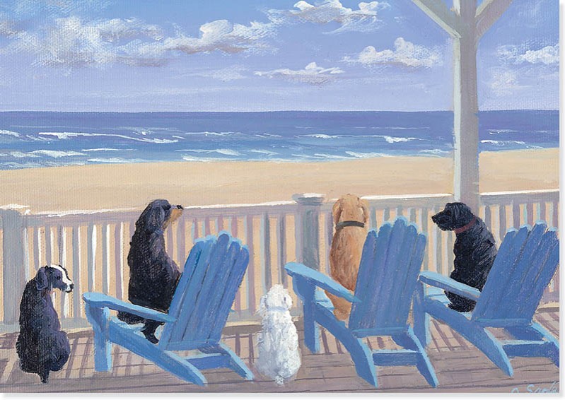 Notecards: Dogs On Deckchair