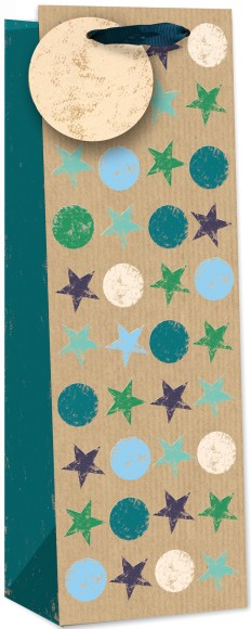 Gift Bag (Bottle): Kraft Spots Star