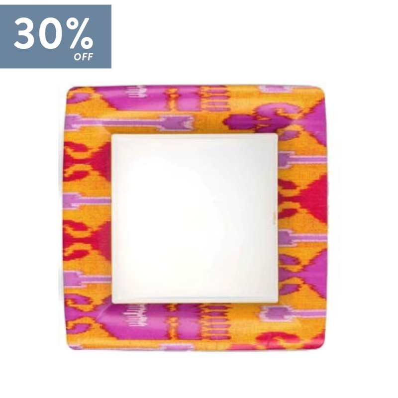 Ikat Saffron Square Paper Dinner Plates