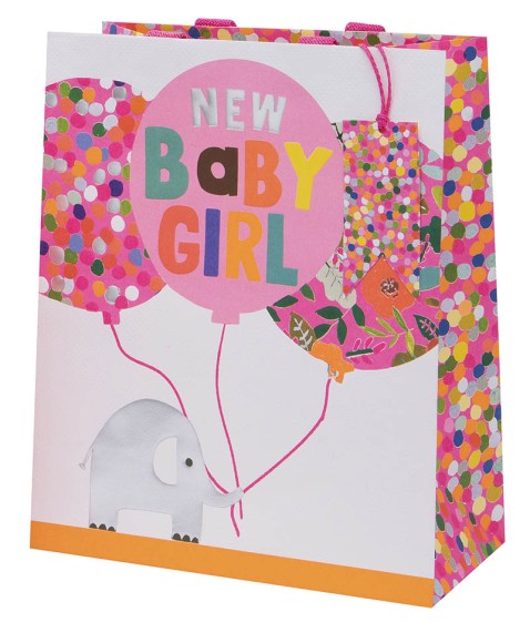 Gift Bag (Large): Baby Girl Baloons