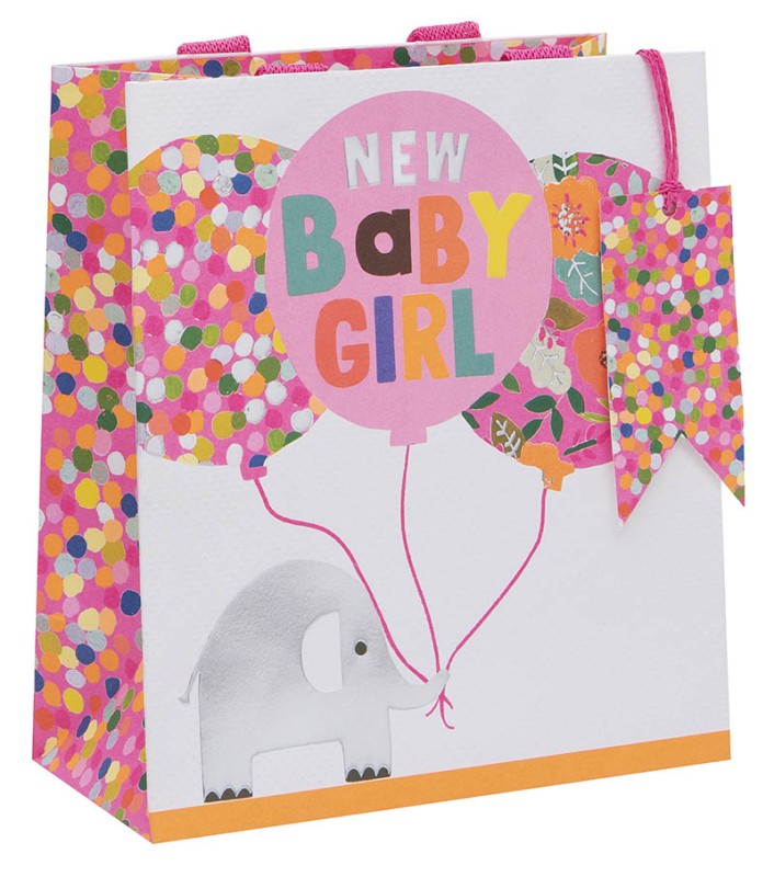 Gift Bag (Medium): Baby Girl Balloons