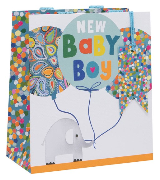 Gift Bag (Medium): Baby Boy Balloons