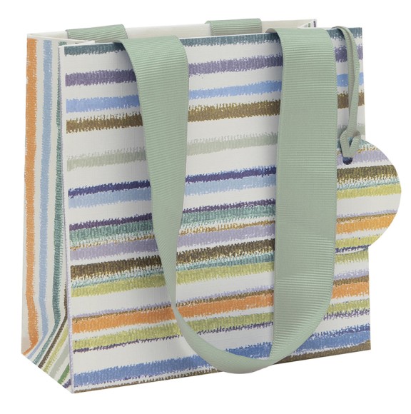 Gift Bag (Small): Green Stripes