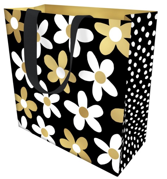 Gift Bag (Medium): Glam Daisies Black