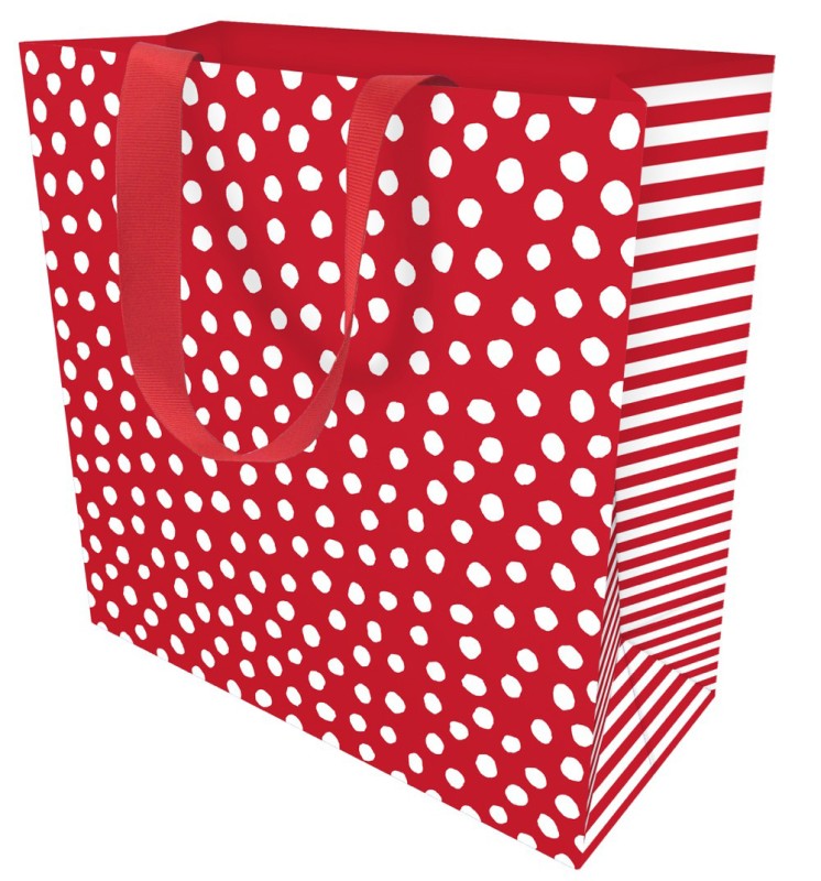 Gift Bag (Small): Dotty White Red