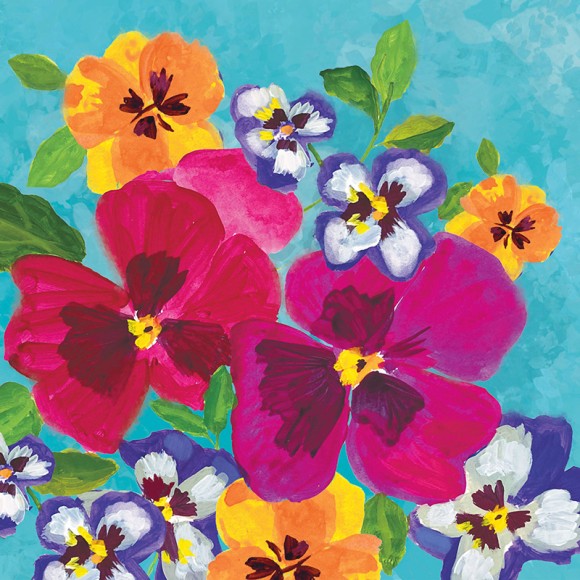 Napkin (Lunch): Pansy Power