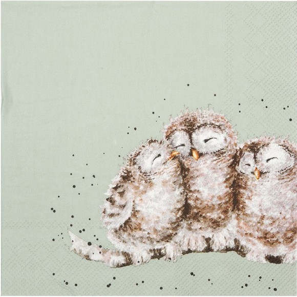 Napkin (Cocktail): Owls