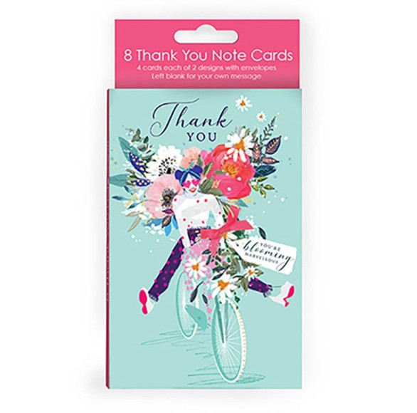 Notecards Thank You Bicycle Florals