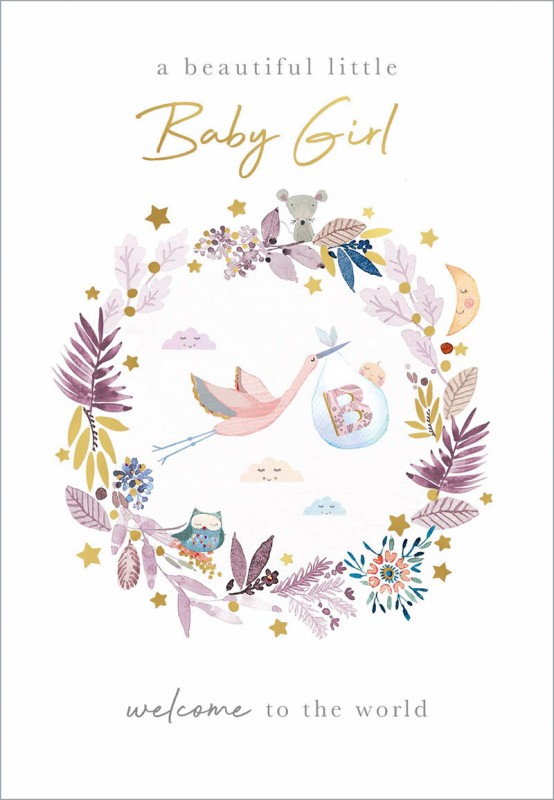 W&W By Girl Wreath Baby Stork