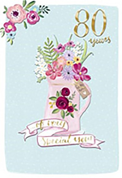 80Th Birthday Flowers Jug