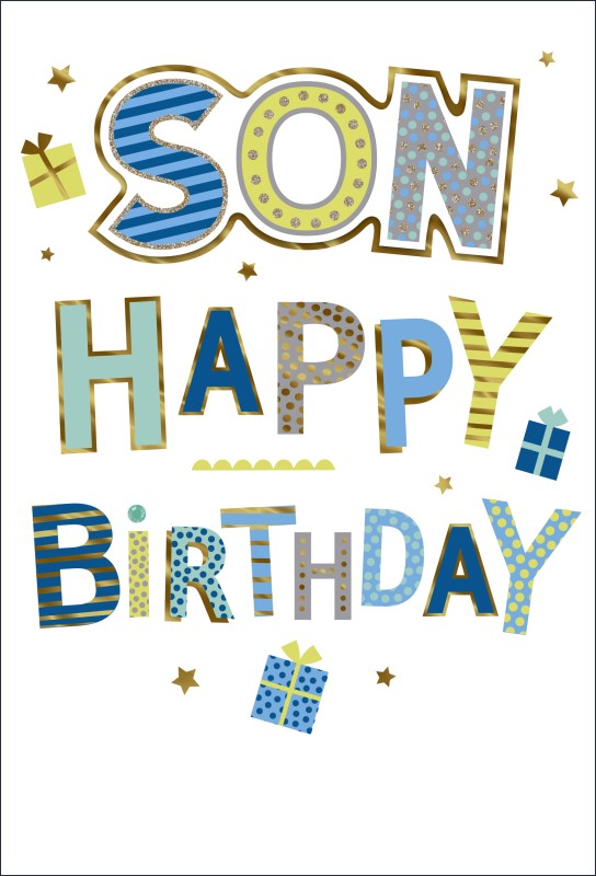 Son Birthday Happy Typography