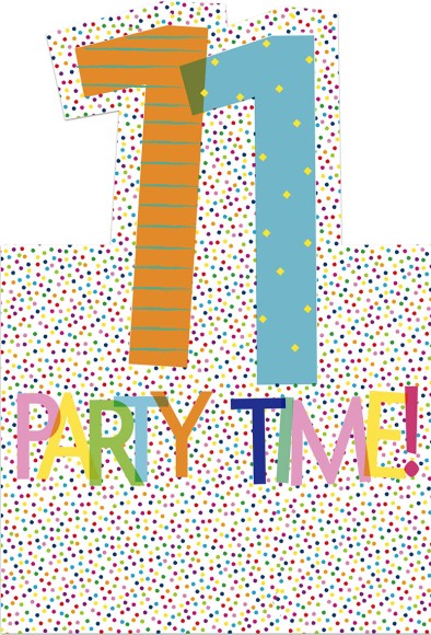 11Th Birthday Party Time Multi Dots