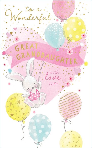 Birthday Great Grandaughter Bunny Balloons