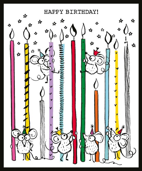 Doodle Birthday Mice Candles