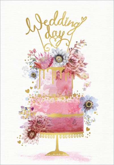 Wedding Day Pink Floral Cake