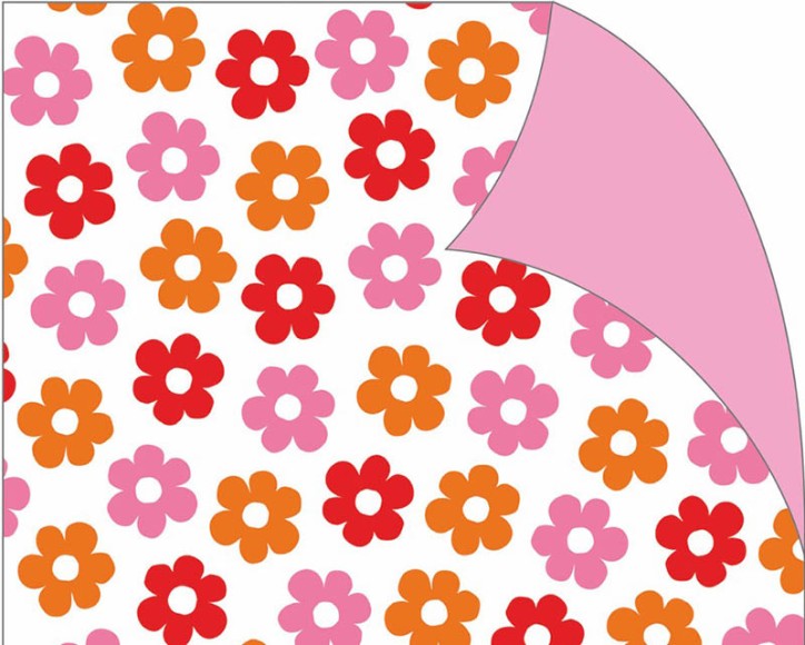 Folded Wrap: Pink, Red and Orange Flowers