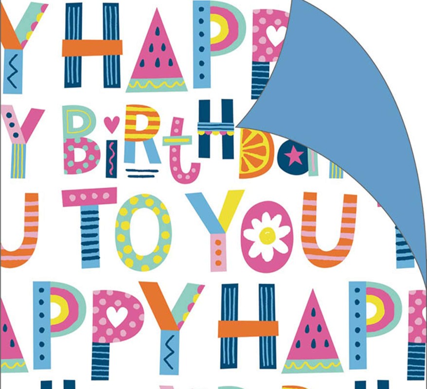 Folded Wrap: Birthday Type