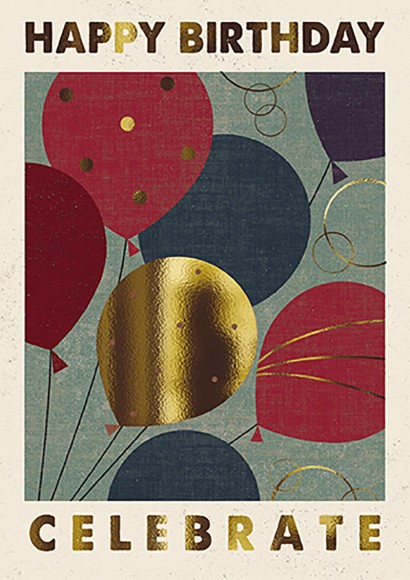 Poster Print: Happy Birthday Balloons