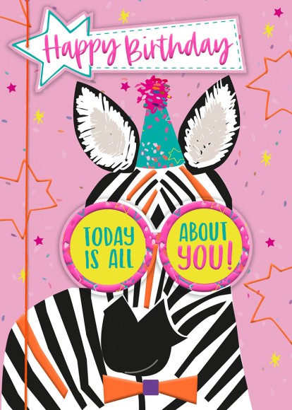 Colour Burst: Zebra Happy Birthday